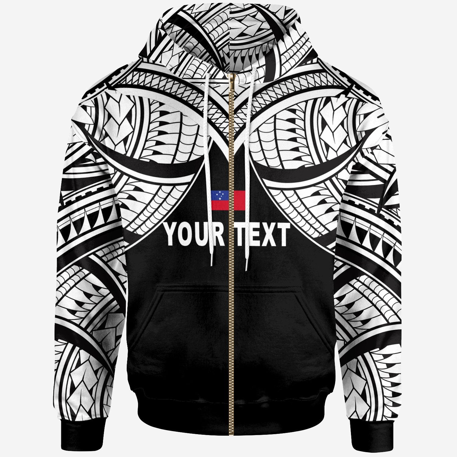 Samoa Custom Zip up Hoodie Have No Fear The Samoan Is Here Unisex Red - Polynesian Pride