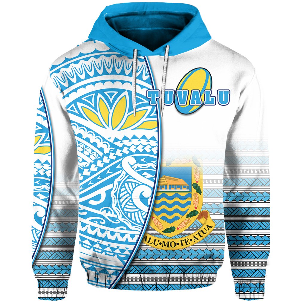 Custom Tuvalu Rugby Hoodie Special Custom Text and Number - Polynesian Pride