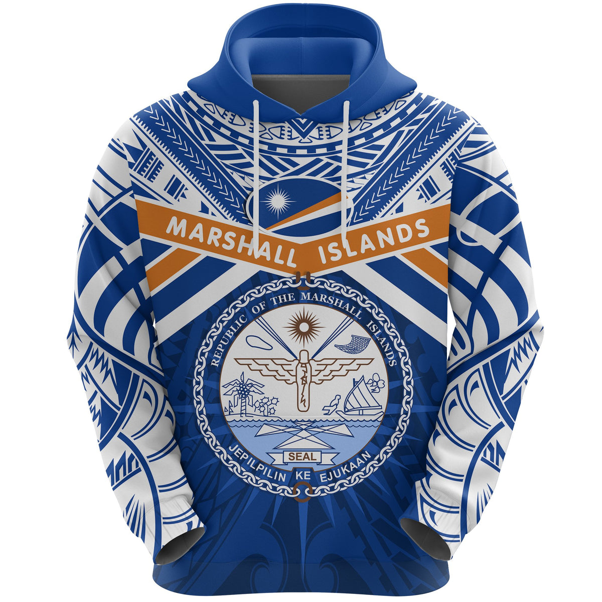 Marshall Islands Rugby Hoodie Forever Unisex Blue - Polynesian Pride