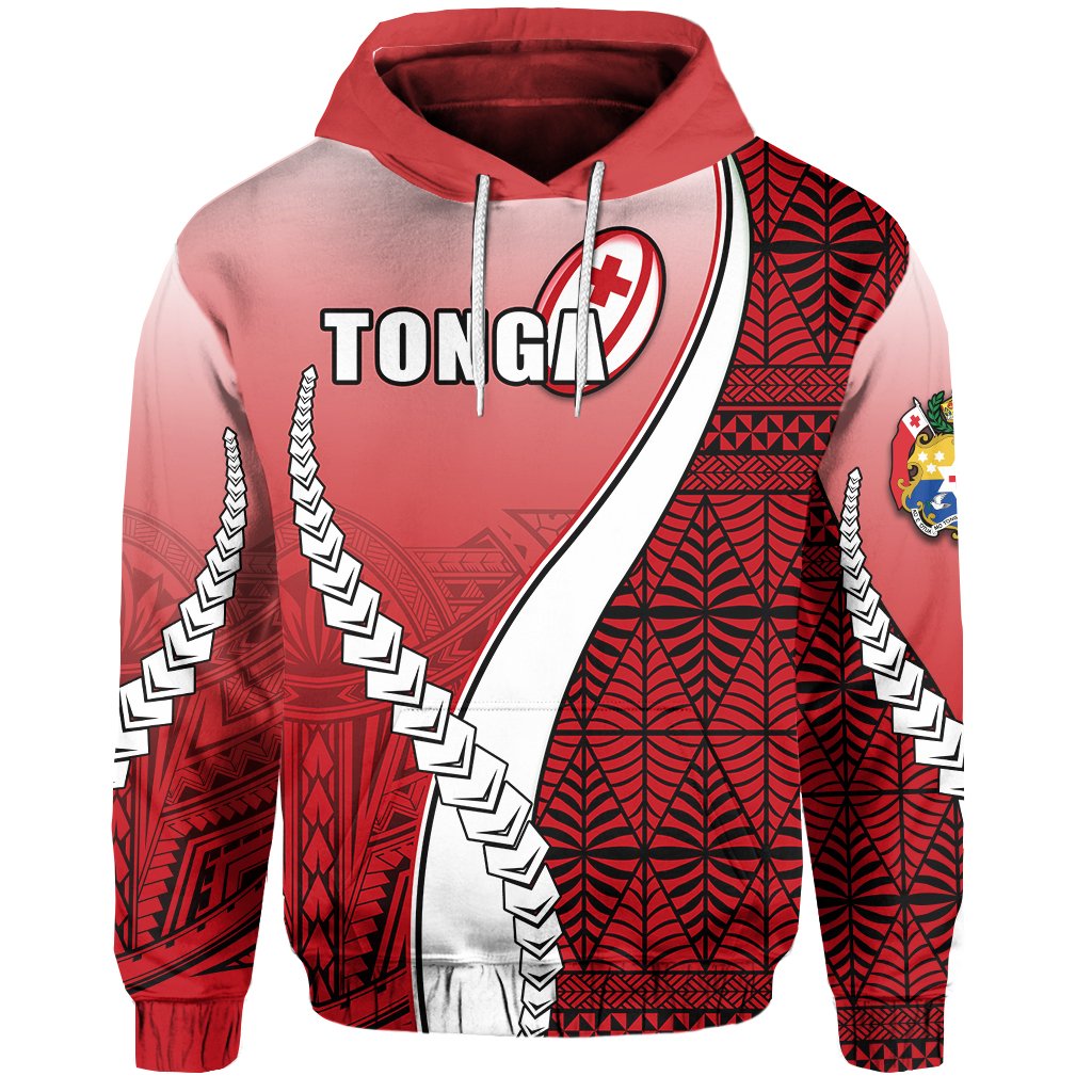 Tonga Rugby Hoodie Confident Polynesian Unisex Red - Polynesian Pride