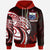 Samoa Zip Hoodie Plumeria Flowers Seamless Pattern Unisex Red - Polynesian Pride