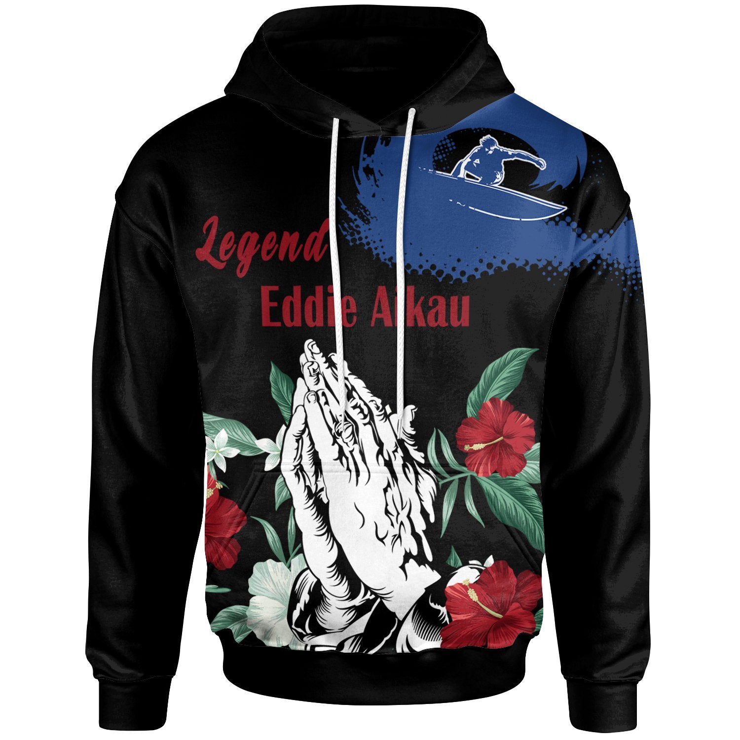 Hawaii Hoodie The Hawaii Legend of Surfing Unisex Black - Polynesian Pride