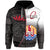 Custom Tahiti Rugby Zip Hoodie Impressive Version Black Custom Text and Number - Polynesian Pride