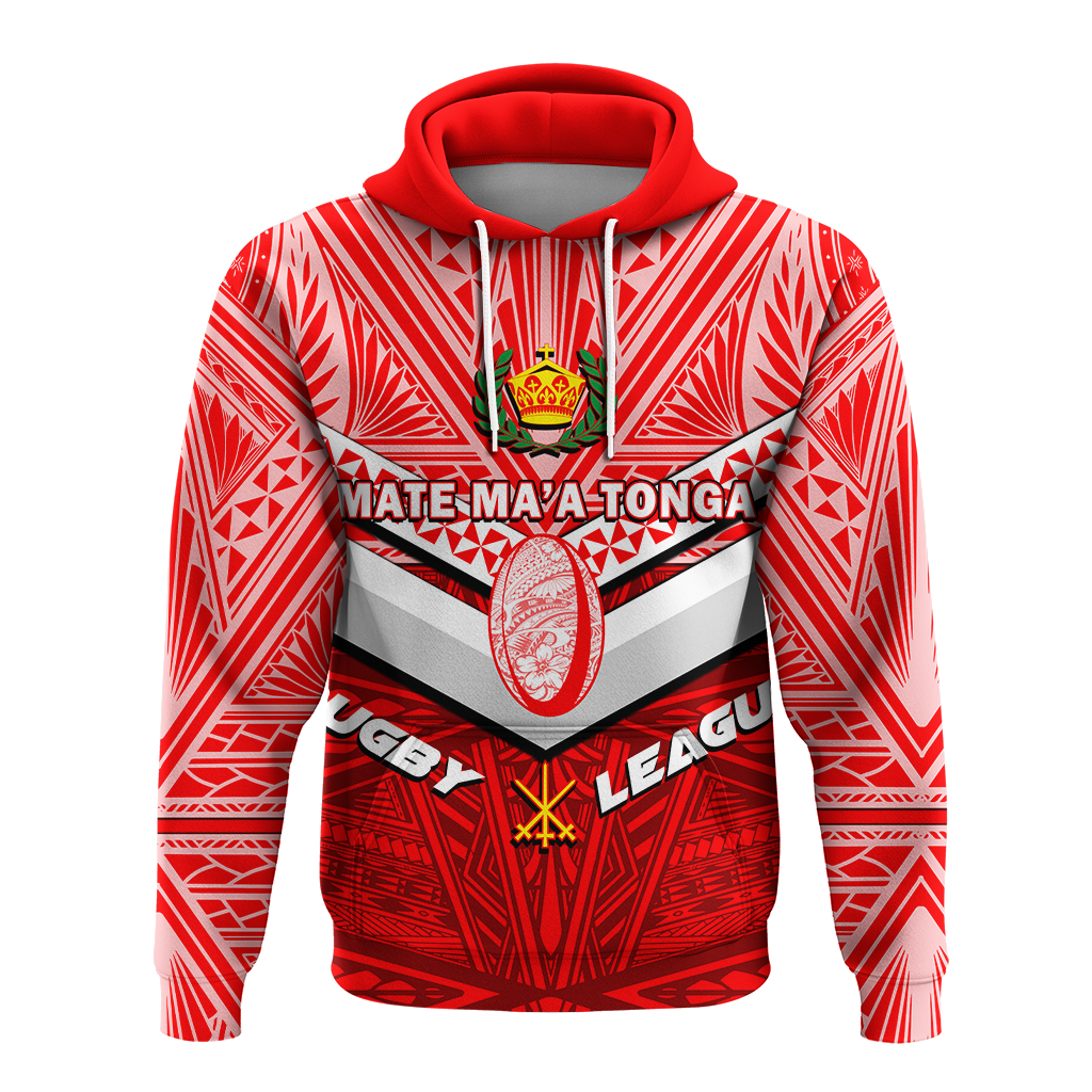 Custom Tonga Rugby Mate Maa Tonga Tapa Pattern Hoodie LT2 - Polynesian Pride