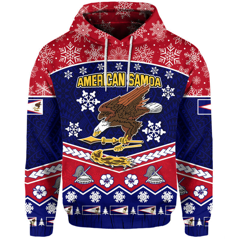 Custom American Samoa Tribal Polynesian Christmas Vibe Hoodie LT9 Pullover Hoodie Red - Polynesian Pride