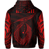Hawaii Hook Polynesian Red Maui Hoodie (Zip) - Polynesian Pride