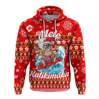 Custom Hawaii Christmas Santas Surf Mele Kalikimaka Hoodie LT2 - Polynesian Pride