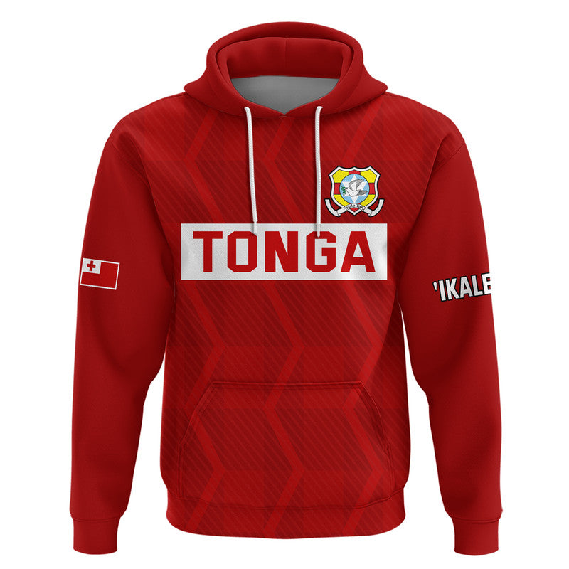 (Custom Text and Number) Tonga Rugby Sevens Hoodie Sporty Style LT9 Pullover Hoodie Red - Polynesian Pride