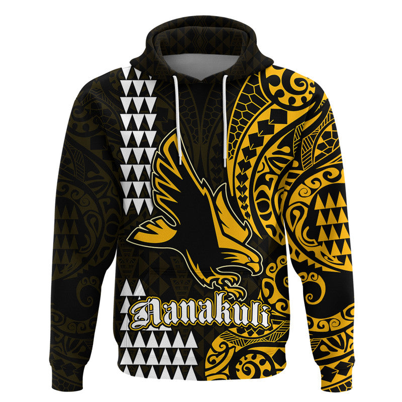 Custom Hawaii Nanakuli High School Hoodie Tribal Kakau LT9 Pullover Hoodie Yellow - Polynesian Pride