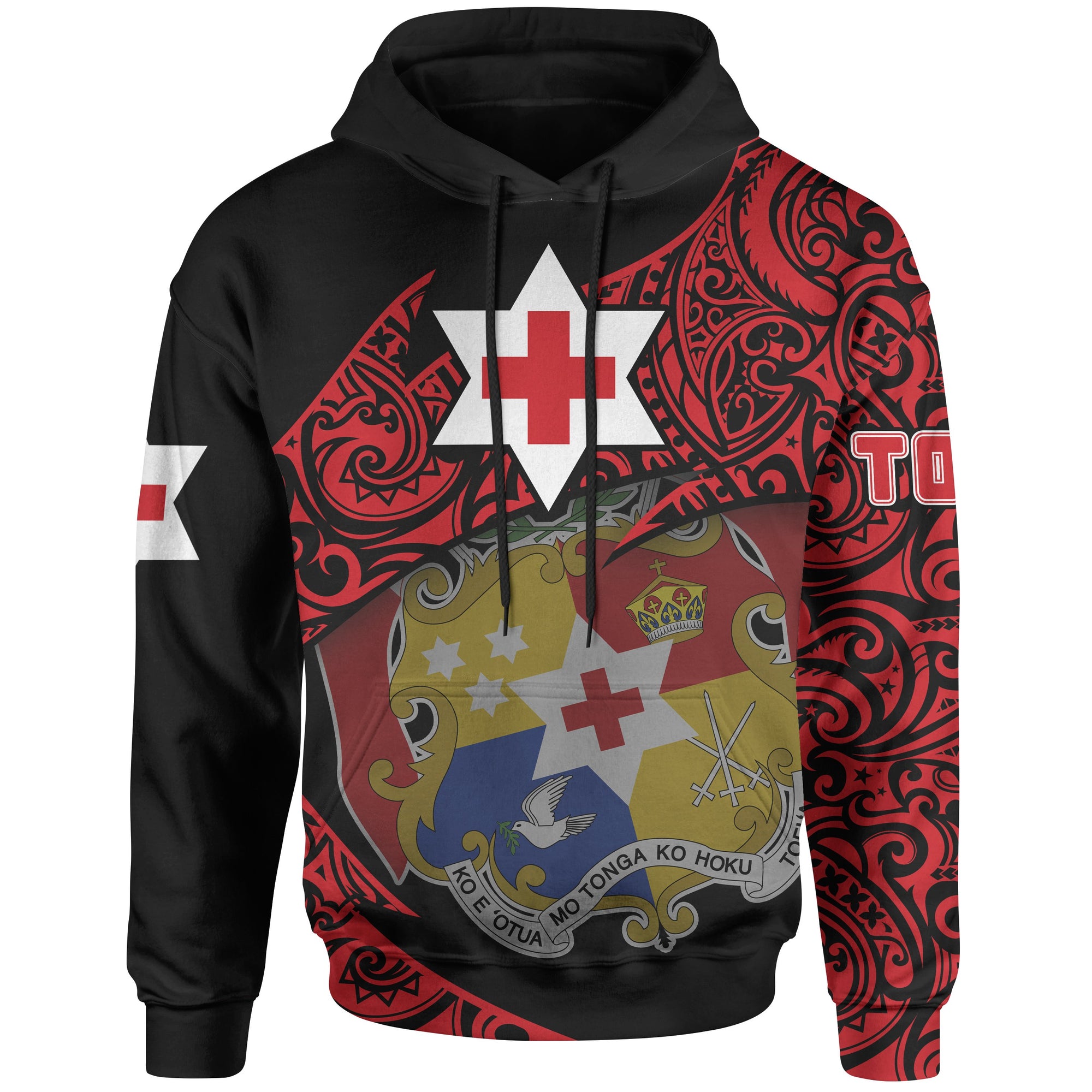 Tonga Hoodie Tongan Style Unisex Black - Polynesian Pride