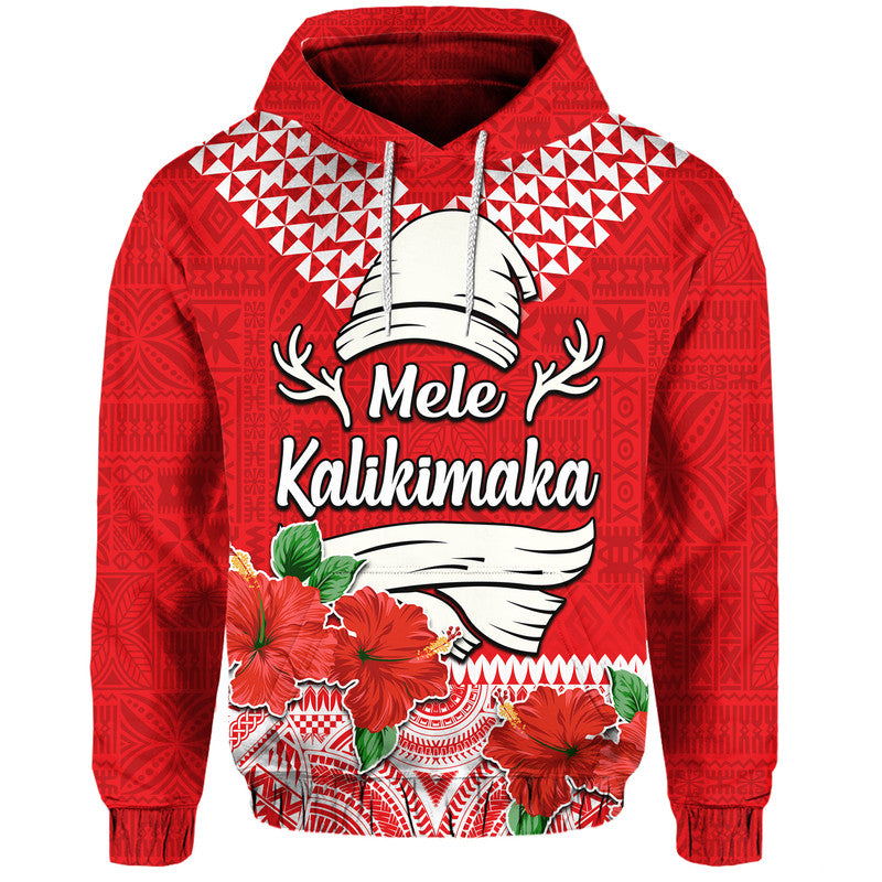 Hawaii Hibiscus Flower Mele Kalikimaka Hoodie LT9 Pullover Hoodie Red - Polynesian Pride