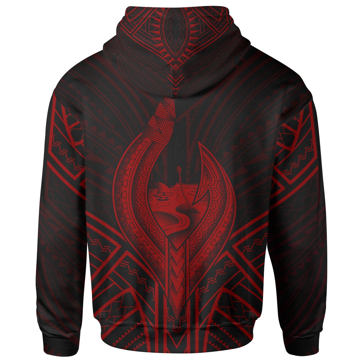 Guam Zip Hoodie Guam Seal Chamorro Tribal Red Color - Polynesian Pride