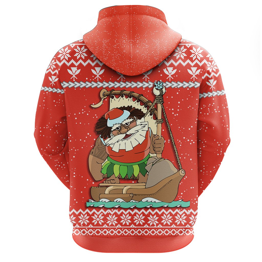 Hawaiian Santa Claus Mele Kalikimaka Hoodie Red Farah Style - Polynesian Pride
