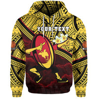 Custom Papua New Guinea Rugby Hoodie Style Dab Trend Unisex Yellow - Polynesian Pride