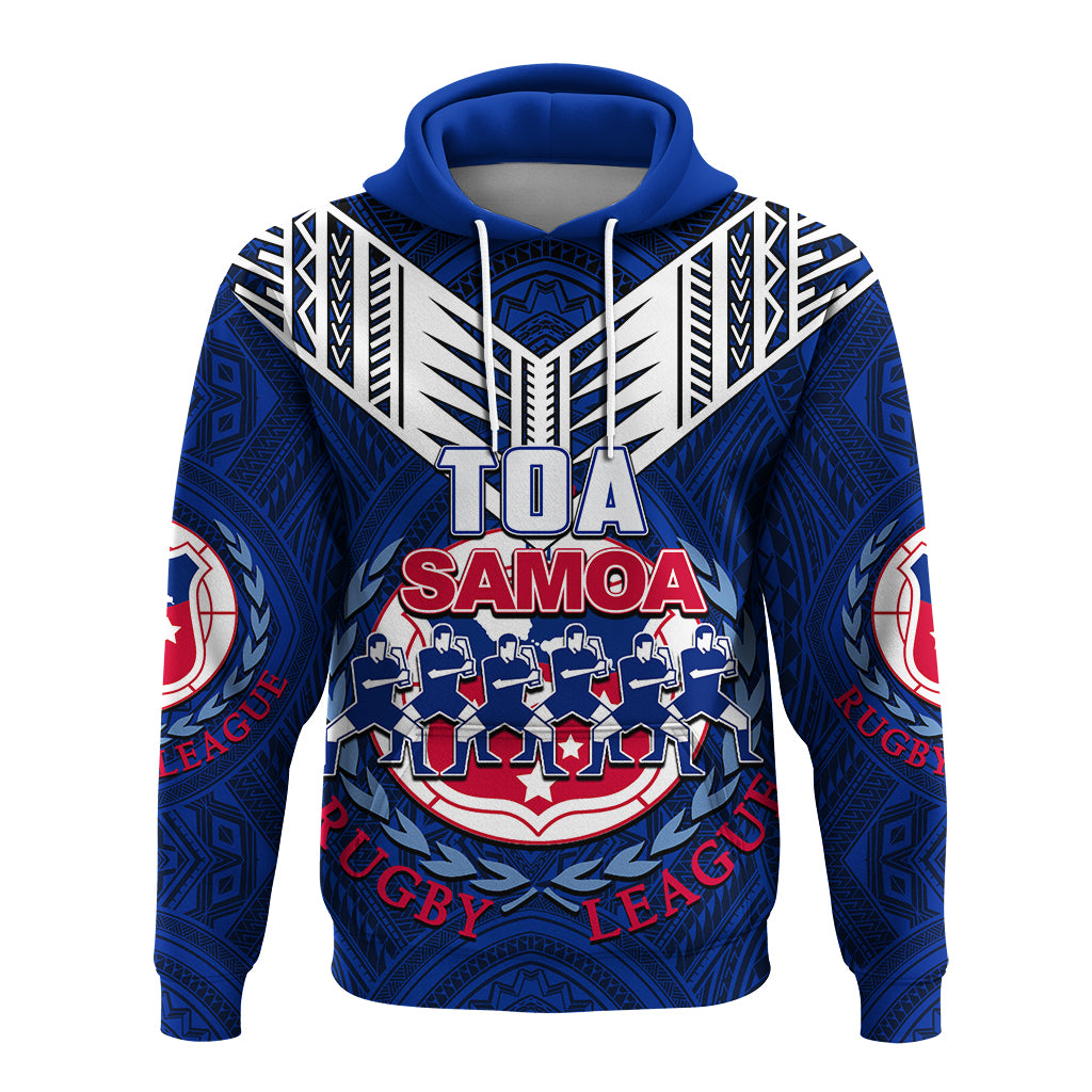 Toa Samoa Rugby Hoodie Siva Tau Jersey LT6 Blue - Polynesian Pride