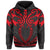 Hawaii Kanaka Polynesian Football Jersey Hoodie Grey and Red Bernice Style - Polynesian Pride