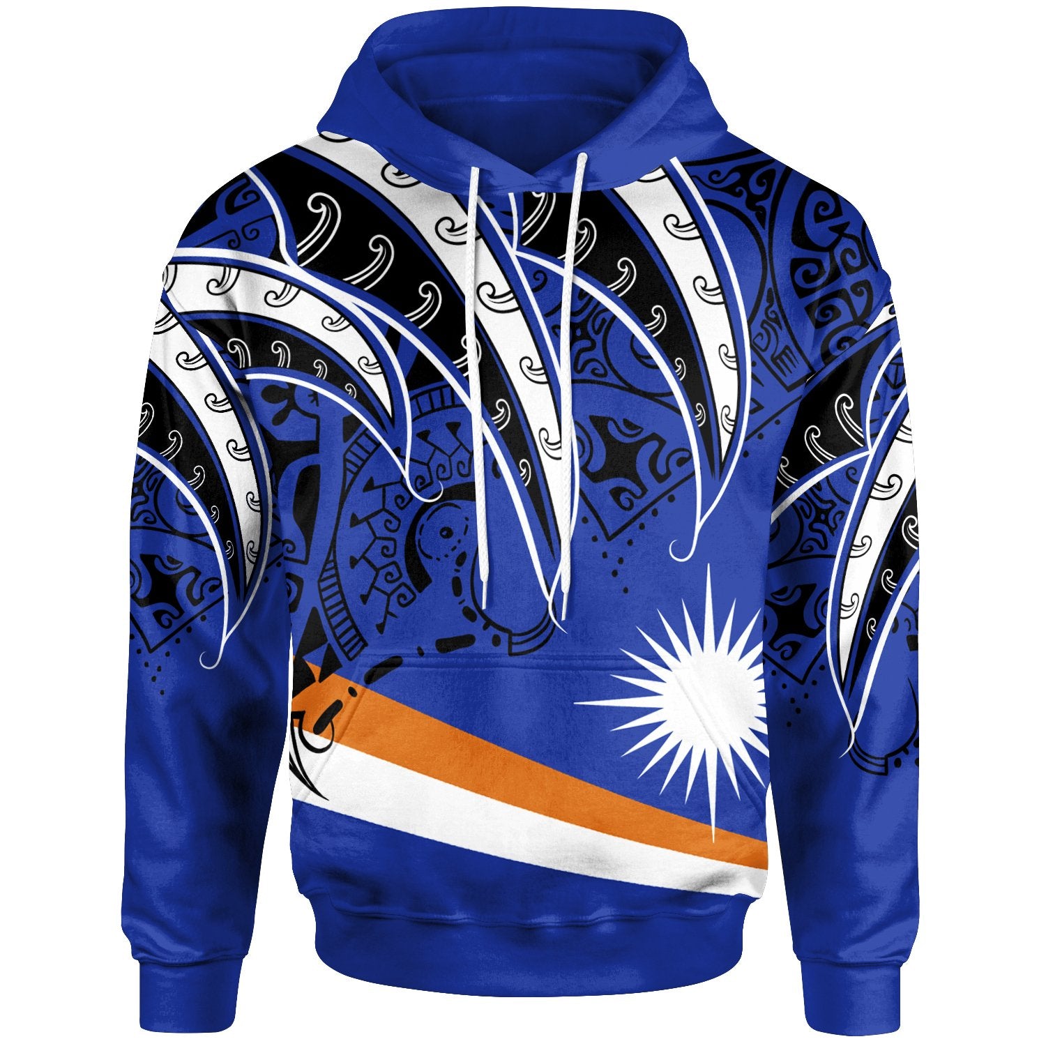 Marshall Islands Hoodie Tropical Leaf Flag Color Unisex Flag Color - Polynesian Pride