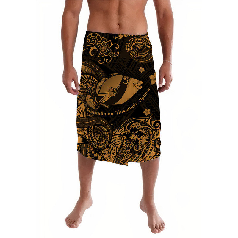 Hawaii State Fish: Humuhumu Nukunuku Apuaa Polynesian Lavalava Unique Style Gold LT8 Gold - Polynesian Pride