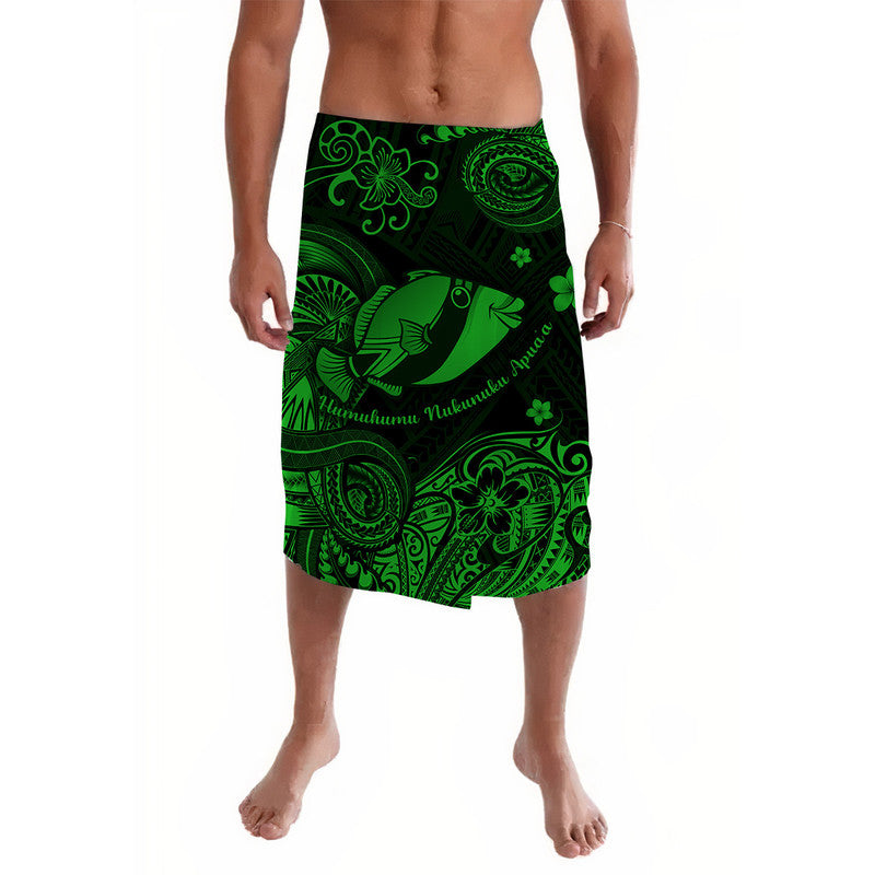 Hawaii State Fish: Humuhumu Nukunuku Apuaa Polynesian Lavalava Unique Style Green LT8 Green - Polynesian Pride