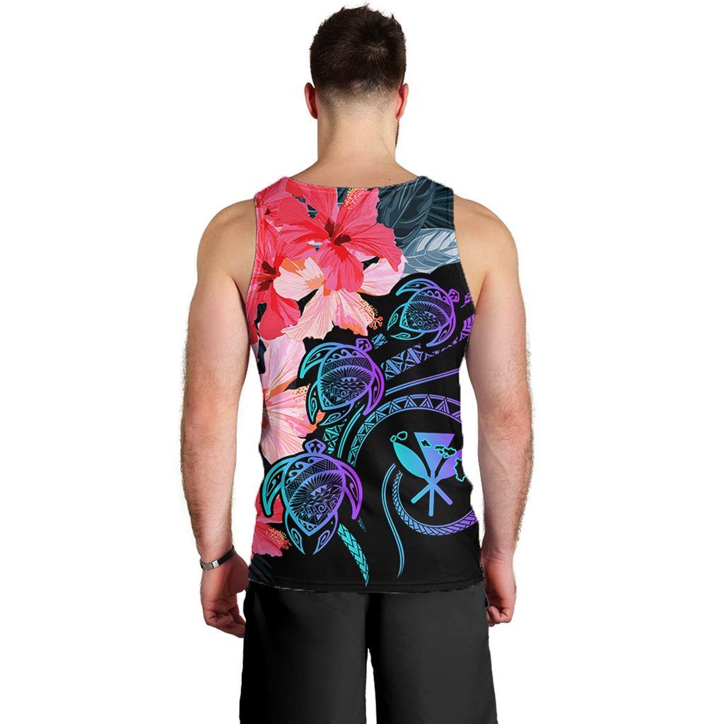 Hawaii Turtle Polynesian Tropical Men's Tank Top - Cora Style - AH - Polynesian Pride