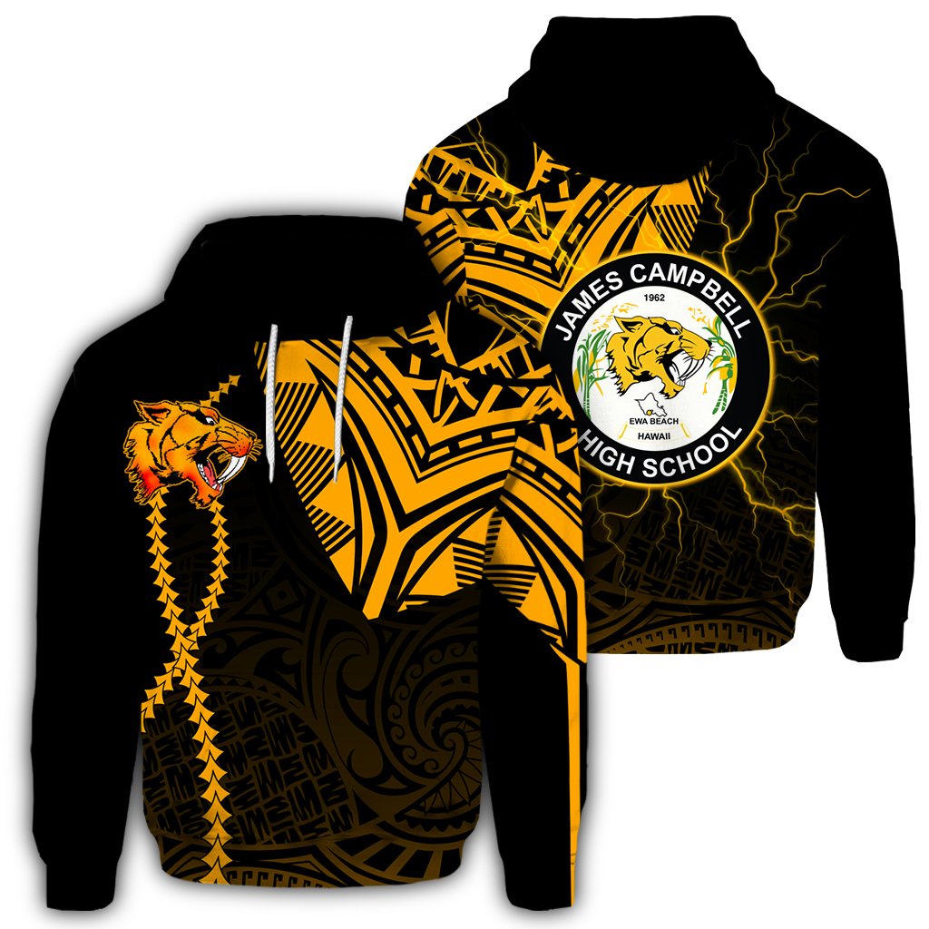 Hawaii Hoodie James Campbell High Pullover Hoodie Forc Style Unisex Black - Polynesian Pride