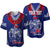 Personalised Toa Samoa Baseball Jersey Ulafala Style Samoa Warriors LT7 Blue - Polynesian Pride