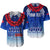 Personalised Samoa Sevens Baseball Jersey Manu Siva Tau With Ula Fala LT7 Blue - Polynesian Pride