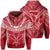 Hawaiian Kanaka Map Football Jersey Hoodie Red and White Roger Style Unisex Red - Polynesian Pride