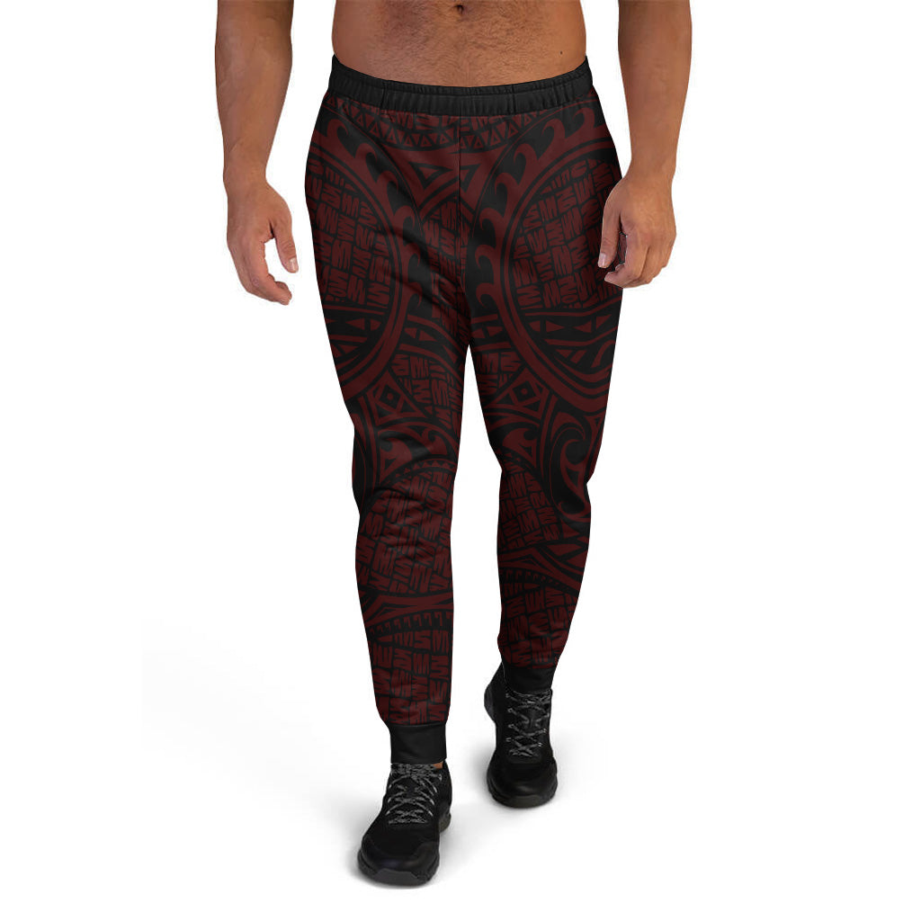 Polynesian Jogger - Full Red Tribal Patterns Red - Polynesian Pride