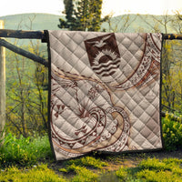 Kiribati Premium Quilt - Hibiscus Flowers Vintage Style - Polynesian Pride