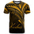 Kiribati T Shirt Gold Color Cross Style Unisex Black - Polynesian Pride