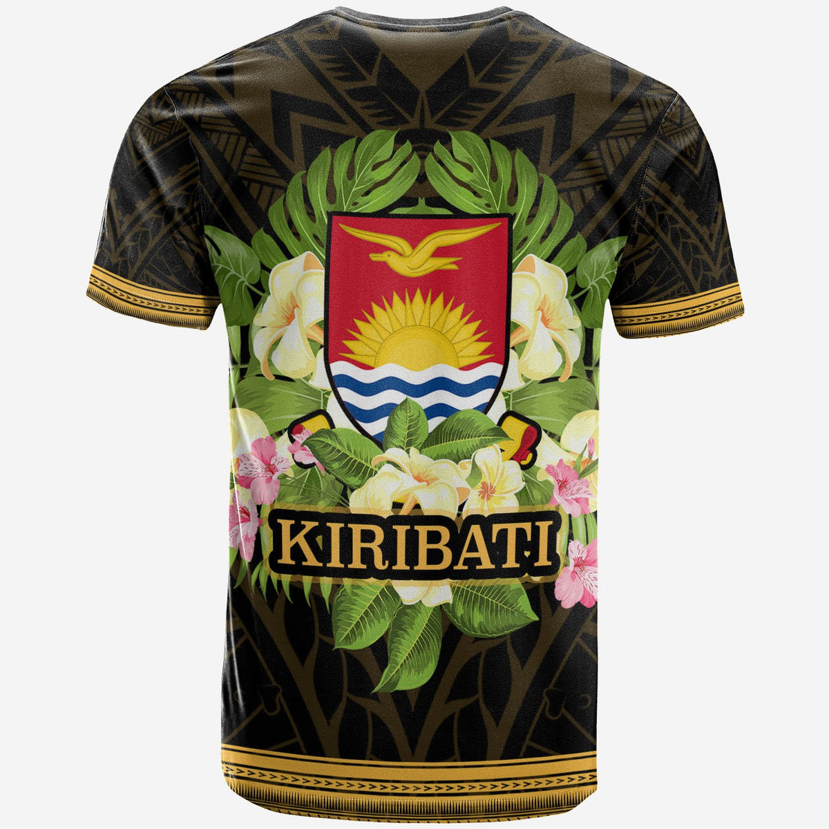 Kiribati T Shirt Polynesian Gold Patterns Collection - Polynesian Pride
