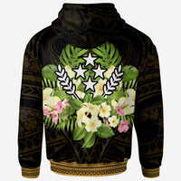 Kosrae State Zip Hoodie Polynesian Gold Patterns Collection - Polynesian Pride