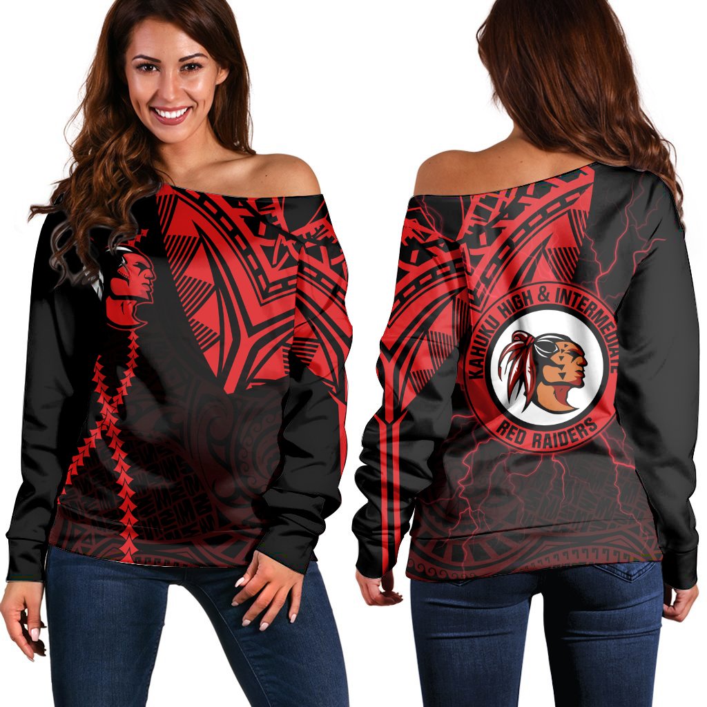 Hawaii - Kahuku High Off Shoulder Sweater - Forc Style AH Black - Polynesian Pride