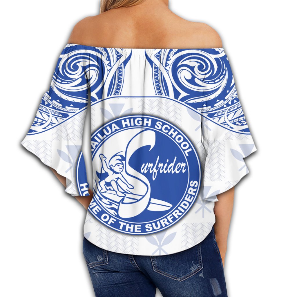 Hawaii - Kanaka Kailua High School Off Shoulder Waist Wrap Top Demodern Style AH - Polynesian Pride