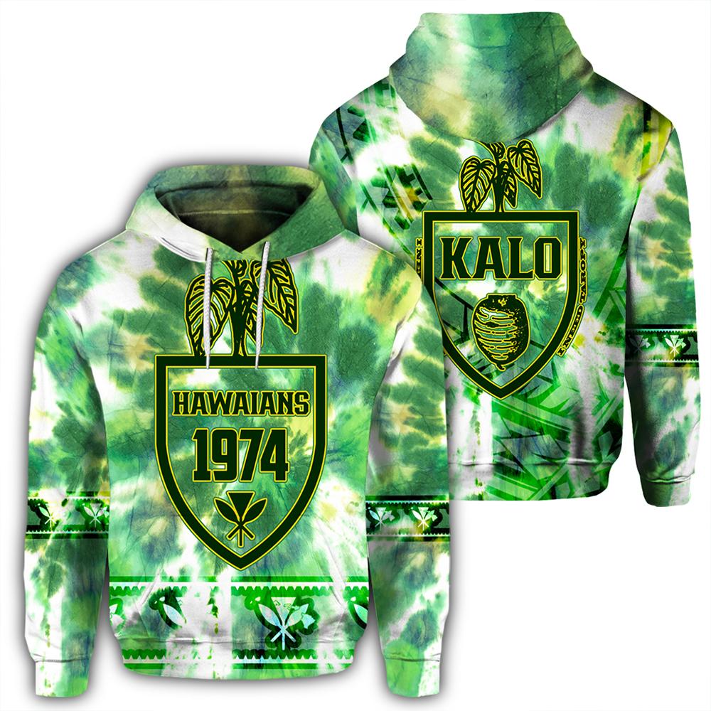 Hawaii Kalo Tie Dye Hoodie Refresh AH Unisex Green - Polynesian Pride