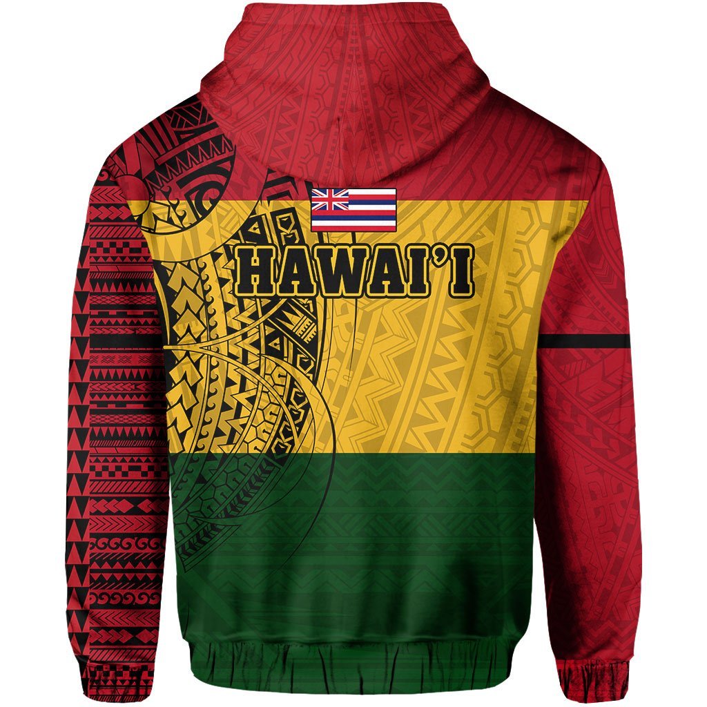 Hawaii Kanaka Flag Polynesian Hoodie Zip - Polynesian Pride