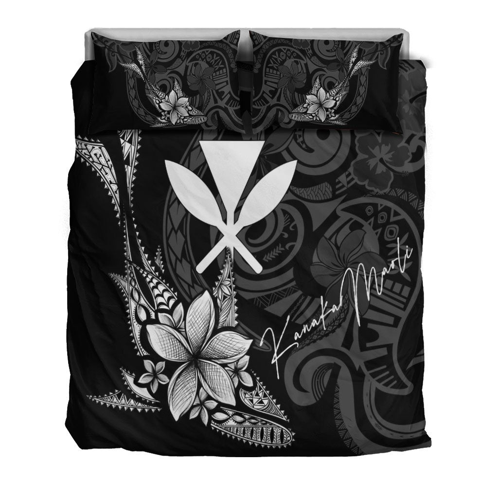 Hawaii Kanaka Maoli Bedding Set - Fish With Plumeria Flowers Style - Polynesian Pride