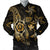 Kanaka Map Hibiscus Plumeria Turtle Art Gold Polynesian Bomber Jacket - AH Black Unisex - Polynesian Pride