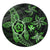 Kanaka Map Hibiscus Plumeria Turtle Art Green Polynesian Round Carpet - AH Round Carpet Luxurious Plush - Polynesian Pride