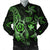 Kanaka Map Hibiscus Plumeria Turtle Art Green Polynesian Bomber Jacket - AH Black Unisex - Polynesian Pride