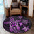 Kanaka Map Hibiscus Plumeria Turtle Art Pink Polynesian Round Carpet - AH - Polynesian Pride