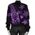 Kanaka Map Hibiscus Plumeria Turtle Art Violet Polynesian Bomber Jacket - AH - Polynesian Pride