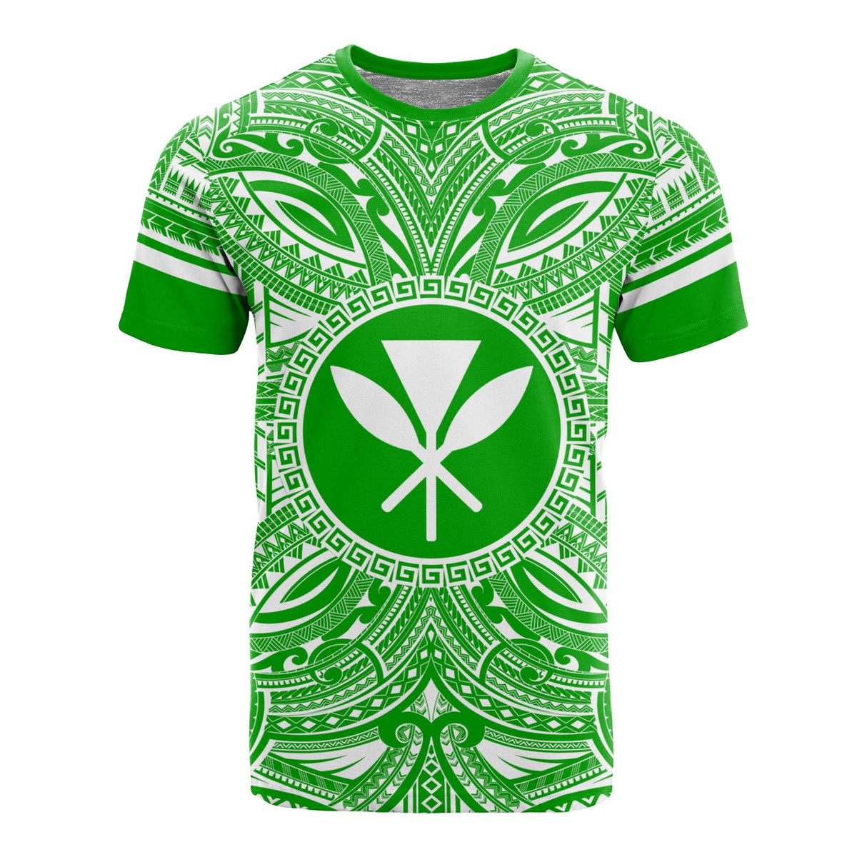 Kanaka Maoli All T Shirt Kanaka Maoli Coat Of Arms Polynesian Flag Color Unisex Green - Polynesian Pride