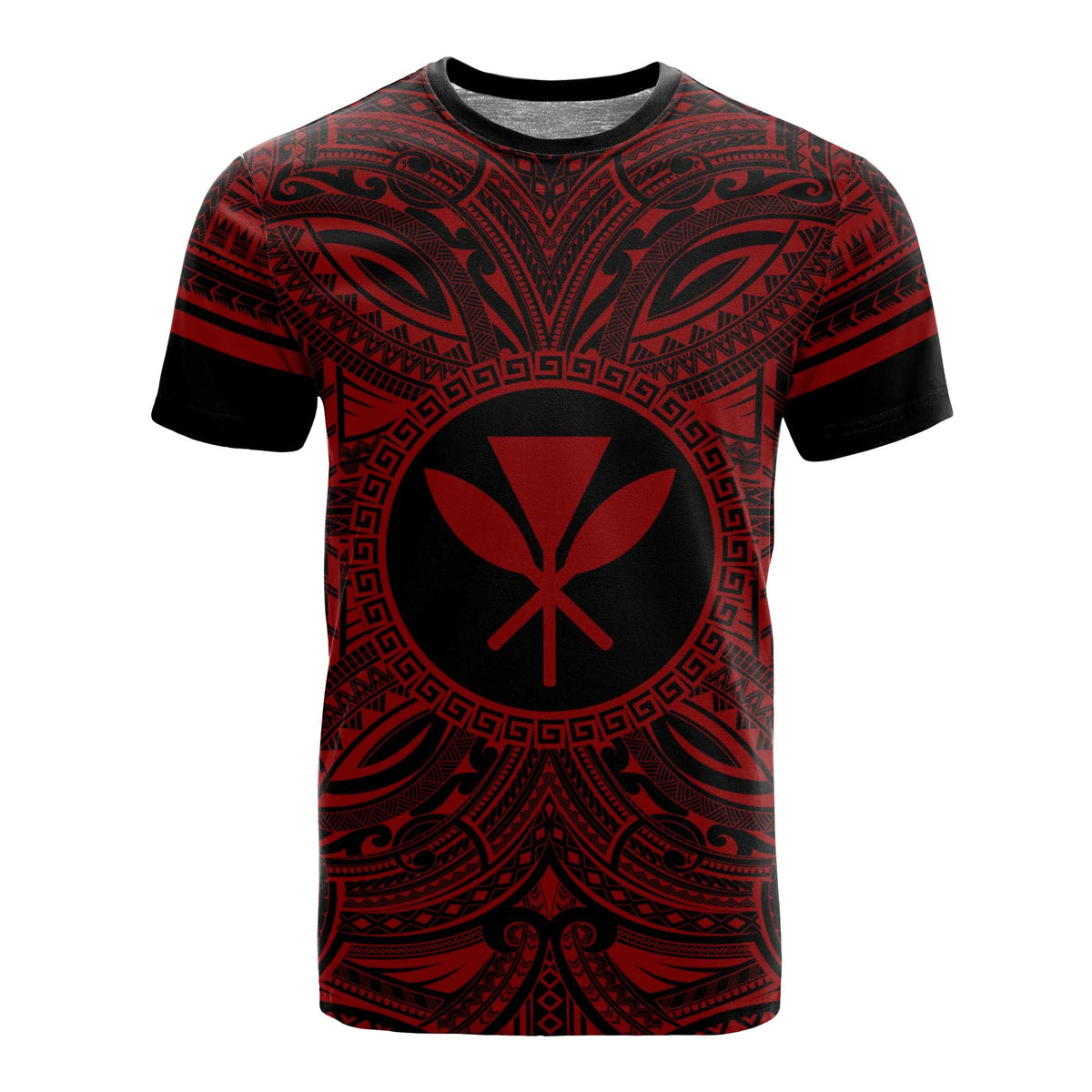 Kanaka Maoli All T Shirt Kanaka Maoli Coat Of Arms Polynesian Red Black Unisex Red - Polynesian Pride