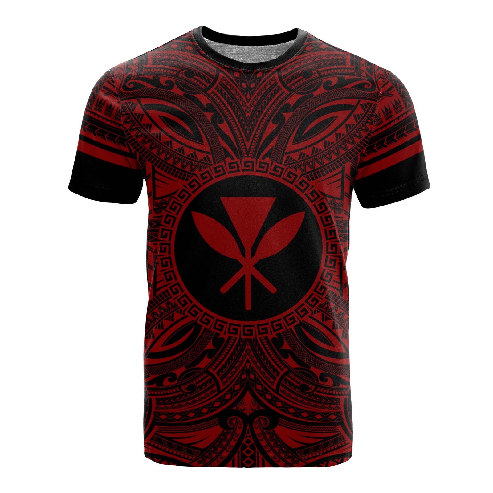 Kanaka Maoli All T Shirt Kanaka Maoli Coat Of Arms Polynesian Red Black Unisex Red - Polynesian Pride