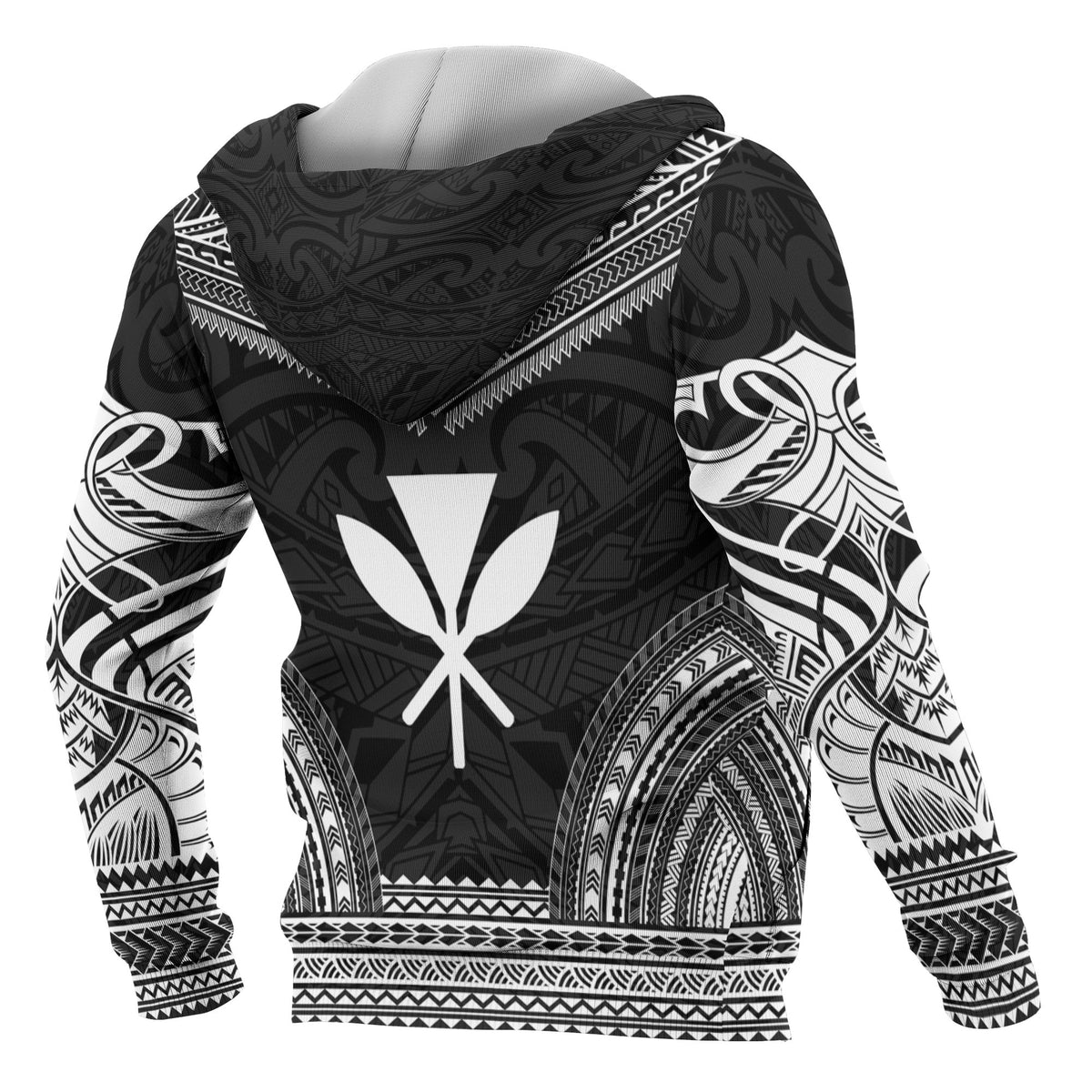 Kanaka Maoli Polynesian Chief Custom Hoodie Black Version - Polynesian Pride