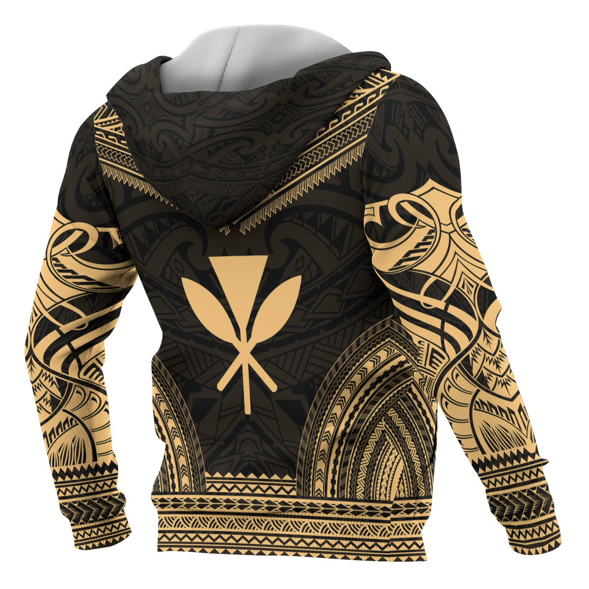 Kanaka Maoli Polynesian Chief Custom Hoodie Gold Version - Polynesian Pride