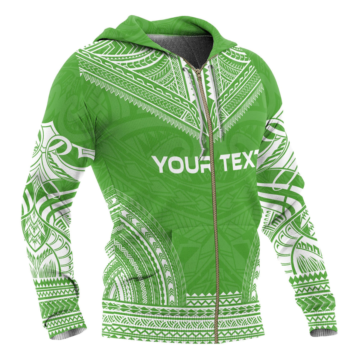 Kanaka Maoli Polynesian Chief Custom Zip up Hoodie Flag Version - Polynesian Pride