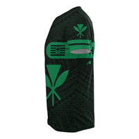 Kanaka Polynesian T Shirt Green Morale Style - Polynesian Pride